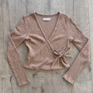 Cozy-Rib Wrap Top
